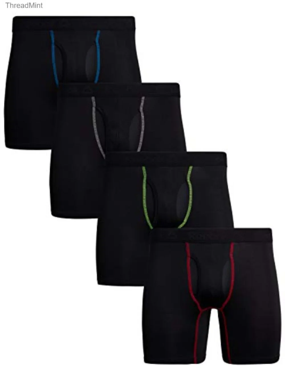 Mens Boxer Briefs 4 Pack Performance Underwear Functional Fly 6 Inseam